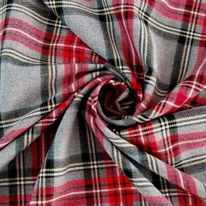 Tartán cuadro escocés gris rojo