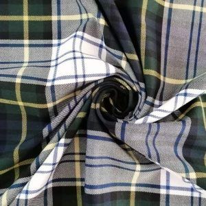 Tartán cuadro escocés verde azul blanco